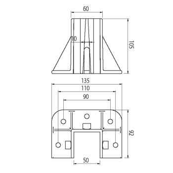 Talp - 100x50-es Aluprofilhoz