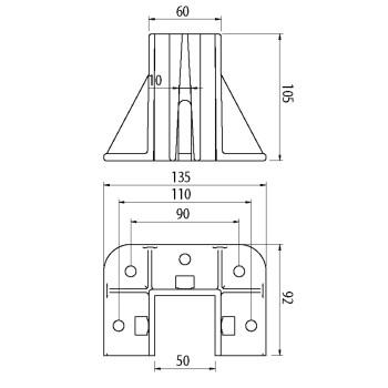 Talp - 50x50-es Aluprofilhoz