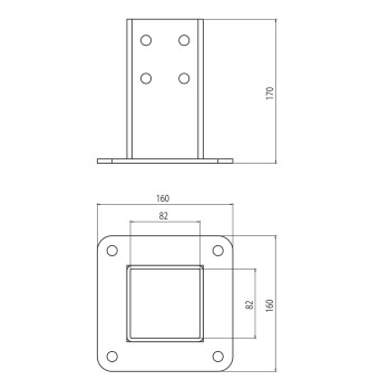 Talp - 80x80 - RAL7040 - Univerzális