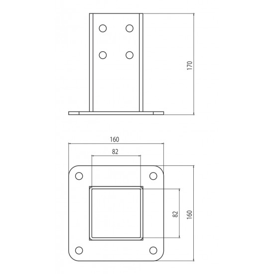 Talp - 80x80 - RAL7040 - Univerzális