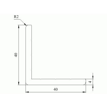 Aluprofil - M - L - 40x40x4