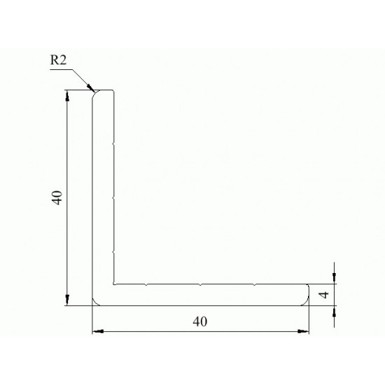 Aluprofil - M - L - 40x40x4