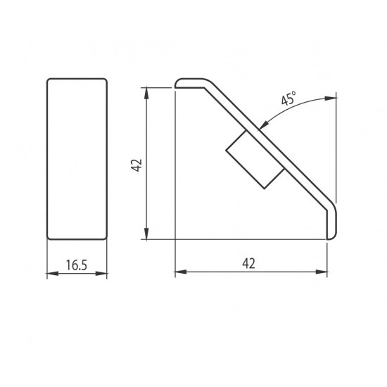 Zárókupak sarokelemhez - 40x18 - Fekete