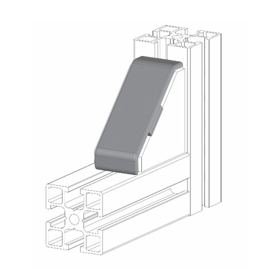 Zárókupak sarokelemhez - 40x25 - Fekete