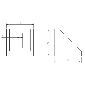 Sarokelem - 43x43 - Alu változat