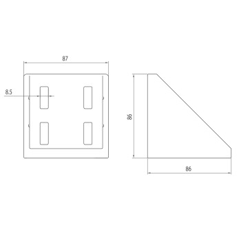 Sarokelem - 86x86 - Alu változat