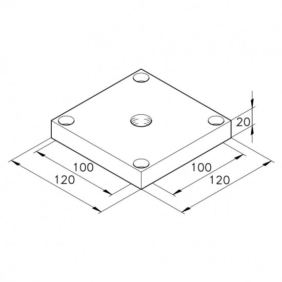 Végzáró lap - 120x120x20 - 60.05 (mk 2060.05) - M16