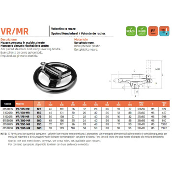 VR/150 MR Három küllős kézikerék - D150