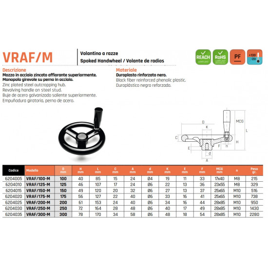 VRAF/150 M Három küllős kézikerék - D150