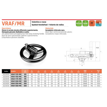 VRAF/250 MR Három küllős kézikerék - D250