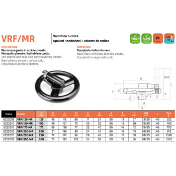 VRF/125 MR Három küllős kézikerék - D125