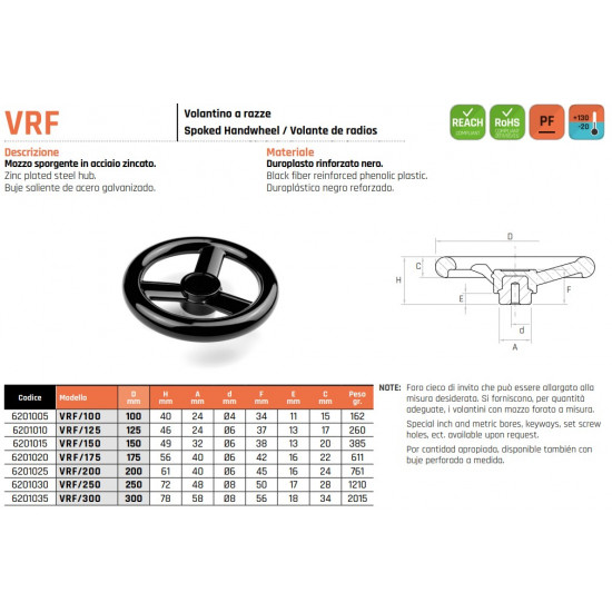 VRF/175 Három küllős kézikerék - D175