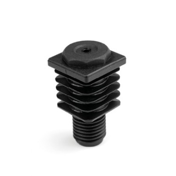 Állítható láb 20x20mm-es zártszelvényhez, M10 menettel. 1,5-2mm falvastagsághoz.